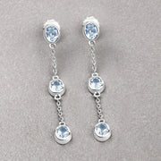 Bids.com 2.16 Carat Genuine Blue Topaz .925 Sterling Silver Earrings Earrings