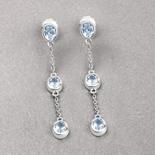 Bids.com 2.16 Carat Genuine Blue Topaz .925 Sterling Silver Earrings Earrings