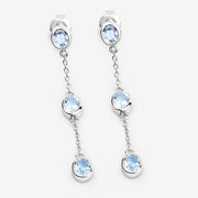 Bids.com 2.16 Carat Genuine Blue Topaz .925 Sterling Silver Earrings Earrings