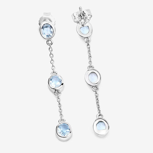 Bids.com 2.16 Carat Genuine Blue Topaz .925 Sterling Silver Earrings Earrings