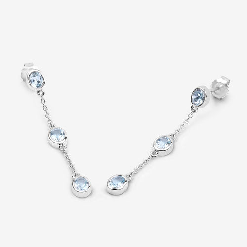 Bids.com 2.16 Carat Genuine Blue Topaz .925 Sterling Silver Earrings Earrings