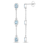 Bids.com 2.16 Carat Genuine Blue Topaz .925 Sterling Silver Earrings Earrings