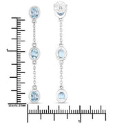 Bids.com 2.16 Carat Genuine Blue Topaz .925 Sterling Silver Earrings Earrings