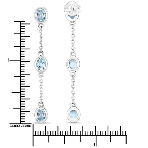 Bids.com 2.16 Carat Genuine Blue Topaz .925 Sterling Silver Earrings Earrings