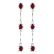 Bids.com 2.70 Carat Genuine Garnet .925 Sterling Silver Earrings Earrings