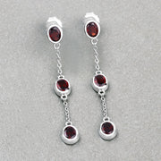 Bids.com 2.70 Carat Genuine Garnet .925 Sterling Silver Earrings Earrings