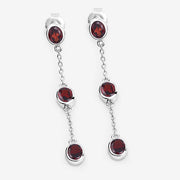 Bids.com 2.70 Carat Genuine Garnet .925 Sterling Silver Earrings Earrings