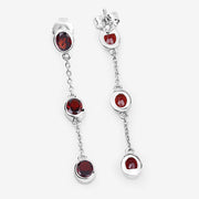 Bids.com 2.70 Carat Genuine Garnet .925 Sterling Silver Earrings Earrings