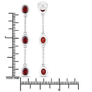 Bids.com 2.70 Carat Genuine Garnet .925 Sterling Silver Earrings Earrings