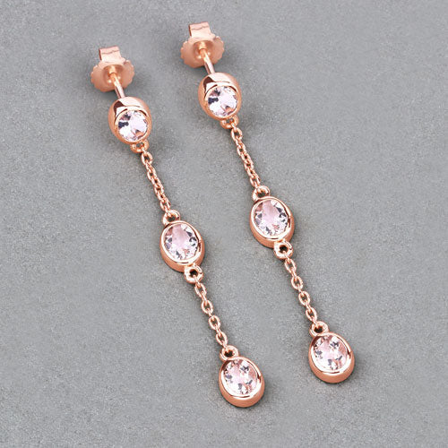 Bids.com 1.62 Carat Genuine Morganite .925 Sterling Silver Earrings Earrings