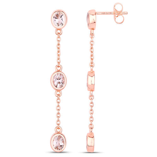 Bids.com 1.62 Carat Genuine Morganite .925 Sterling Silver Earrings Earrings