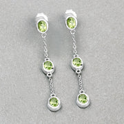 Bids.com 2.10 Carat Genuine Peridot .925 Sterling Silver Earrings Earrings