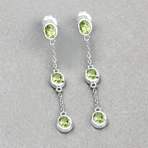 Bids.com 2.10 Carat Genuine Peridot .925 Sterling Silver Earrings Earrings