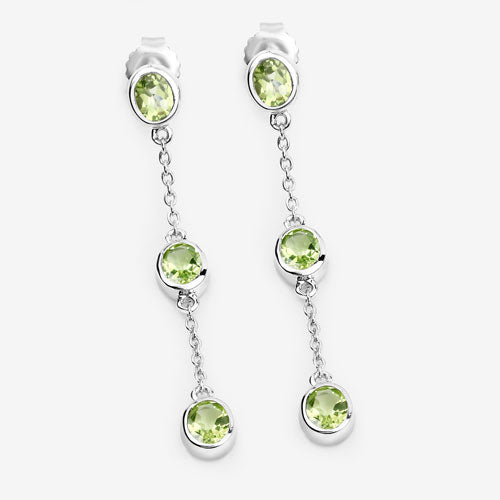 Bids.com 2.10 Carat Genuine Peridot .925 Sterling Silver Earrings Earrings