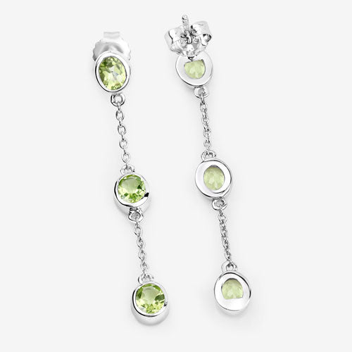 Bids.com 2.10 Carat Genuine Peridot .925 Sterling Silver Earrings Earrings
