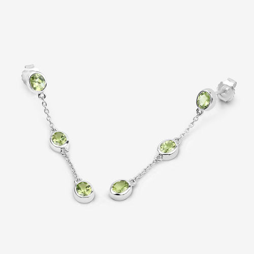 Bids.com 2.10 Carat Genuine Peridot .925 Sterling Silver Earrings Earrings