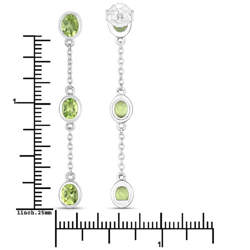 Bids.com 2.10 Carat Genuine Peridot .925 Sterling Silver Earrings Earrings