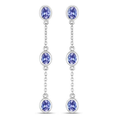 Bids.com 1.98 Carat Genuine Tanzanite .925 Sterling Silver Earrings Earrings