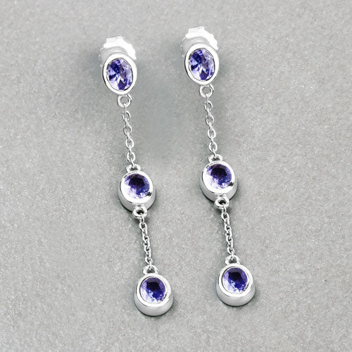 Bids.com 1.98 Carat Genuine Tanzanite .925 Sterling Silver Earrings Earrings