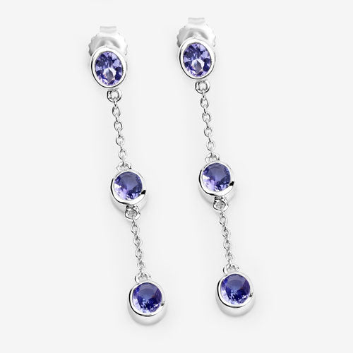 Bids.com 1.98 Carat Genuine Tanzanite .925 Sterling Silver Earrings Earrings