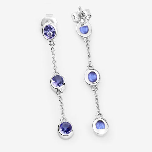 Bids.com 1.98 Carat Genuine Tanzanite .925 Sterling Silver Earrings Earrings