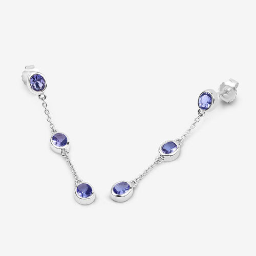 Bids.com 1.98 Carat Genuine Tanzanite .925 Sterling Silver Earrings Earrings