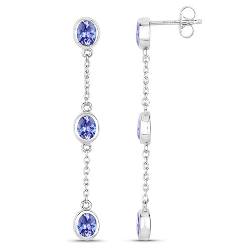 Bids.com 1.98 Carat Genuine Tanzanite .925 Sterling Silver Earrings Earrings