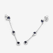 Bids.com 0.66 Carat Genuine Blue Sapphire .925 Sterling Silver Earrings Earrings