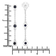 Bids.com 0.66 Carat Genuine Blue Sapphire .925 Sterling Silver Earrings Earrings