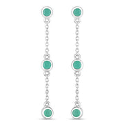 Bids.com 0.60 Carat Genuine Emerald .925 Sterling Silver Earrings Earrings