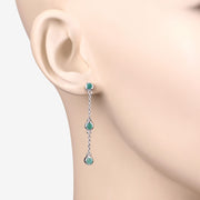 Bids.com 0.60 Carat Genuine Emerald .925 Sterling Silver Earrings Earrings