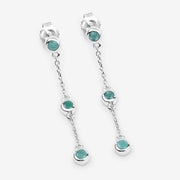 Bids.com 0.60 Carat Genuine Emerald .925 Sterling Silver Earrings Earrings