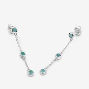 Bids.com 0.60 Carat Genuine Emerald .925 Sterling Silver Earrings Earrings