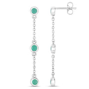 Bids.com 0.60 Carat Genuine Emerald .925 Sterling Silver Earrings Earrings