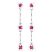 Bids.com 0.78 Carat Genuine Ruby .925 Sterling Silver Earrings Earrings
