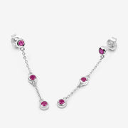 Bids.com 0.78 Carat Genuine Ruby .925 Sterling Silver Earrings Earrings