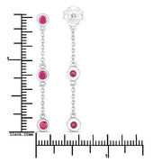 Bids.com 0.78 Carat Genuine Ruby .925 Sterling Silver Earrings Earrings
