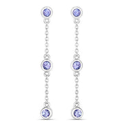 Bids.com 0.60 Carat Genuine Tanzanite .925 Sterling Silver Earrings Earrings