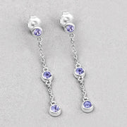 Bids.com 0.60 Carat Genuine Tanzanite .925 Sterling Silver Earrings Earrings