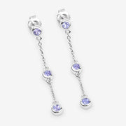 Bids.com 0.60 Carat Genuine Tanzanite .925 Sterling Silver Earrings Earrings