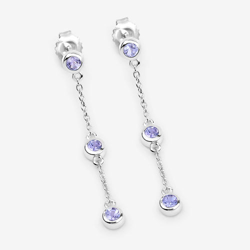 Bids.com 0.60 Carat Genuine Tanzanite .925 Sterling Silver Earrings Earrings