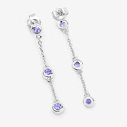 Bids.com 0.60 Carat Genuine Tanzanite .925 Sterling Silver Earrings Earrings