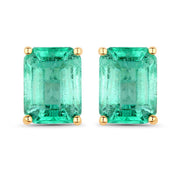 Bids.com 2.75 Carat Genuine Ethiopian Emerald 14K Yellow Gold Earrings Earrings