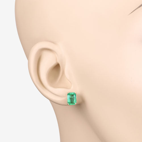 Bids.com 2.75 Carat Genuine Ethiopian Emerald 14K Yellow Gold Earrings Earrings