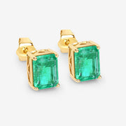 Bids.com 2.75 Carat Genuine Ethiopian Emerald 14K Yellow Gold Earrings Earrings