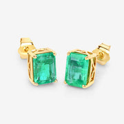 Bids.com 2.75 Carat Genuine Ethiopian Emerald 14K Yellow Gold Earrings Earrings