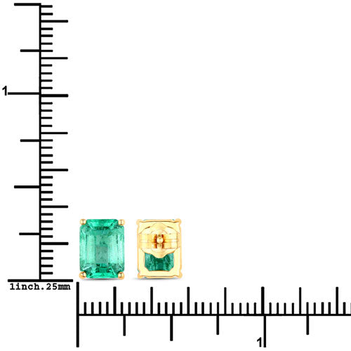 Bids.com 2.75 Carat Genuine Ethiopian Emerald 14K Yellow Gold Earrings Earrings