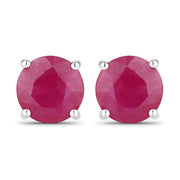 Bids.com 0.86 Carat Genuine Ruby 14K White Gold Earrings Earrings