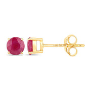 Bids.com 0.86 Carat Genuine Ruby 14K Yellow Gold Earrings Earrings