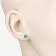 Bids.com 0.72 Carat Genuine Zambian Emerald 10K Yellow Gold Earrings Earrings